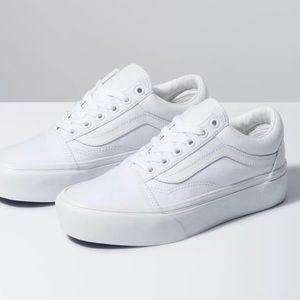 Vans old Skool platforms (True white)